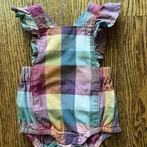 Tea baby plaid onesie 0-3 months